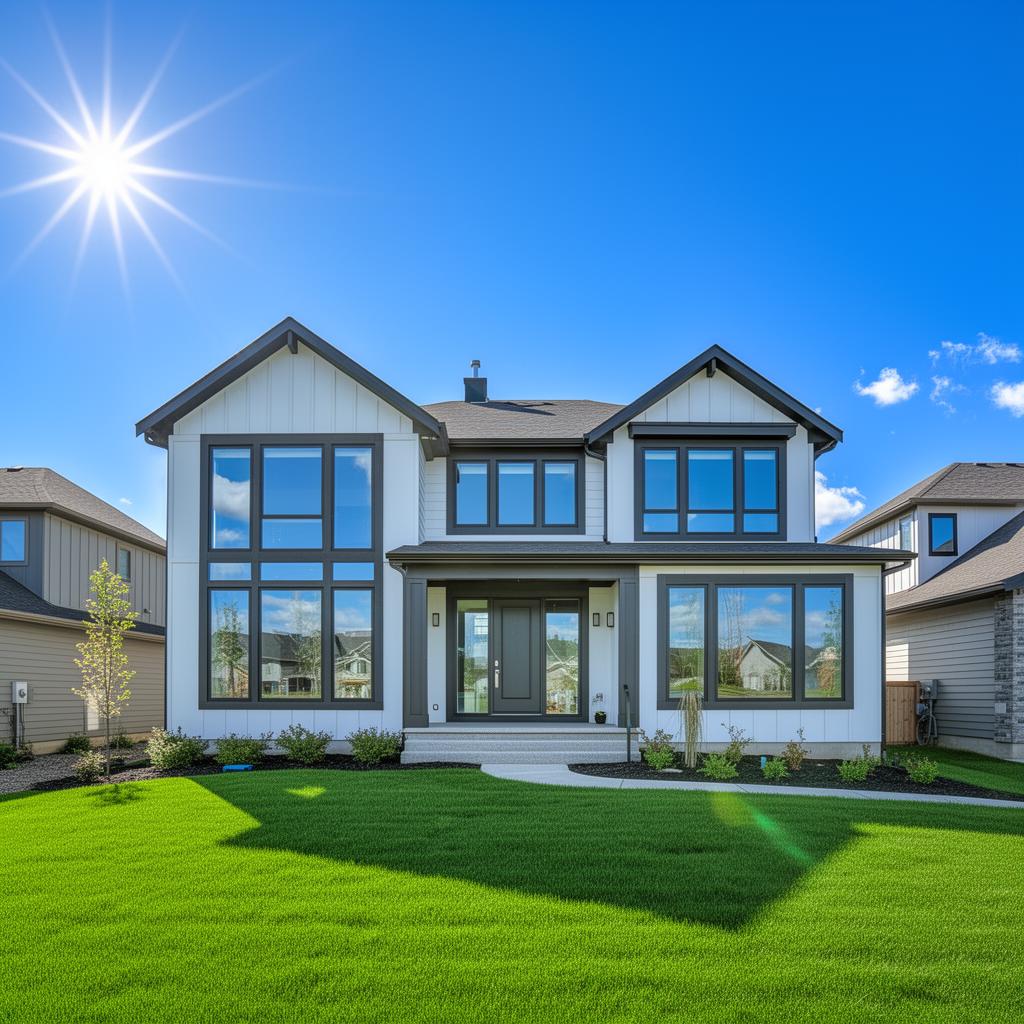 Beautiful modern home with sparkling clean windows